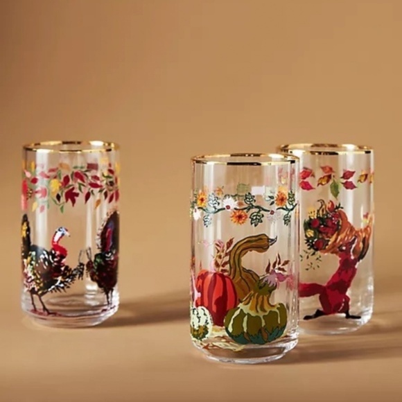 Anthropologie Inslee Farris Autumn's Bounty Pumpkin  Glass - Picture 2 of 2